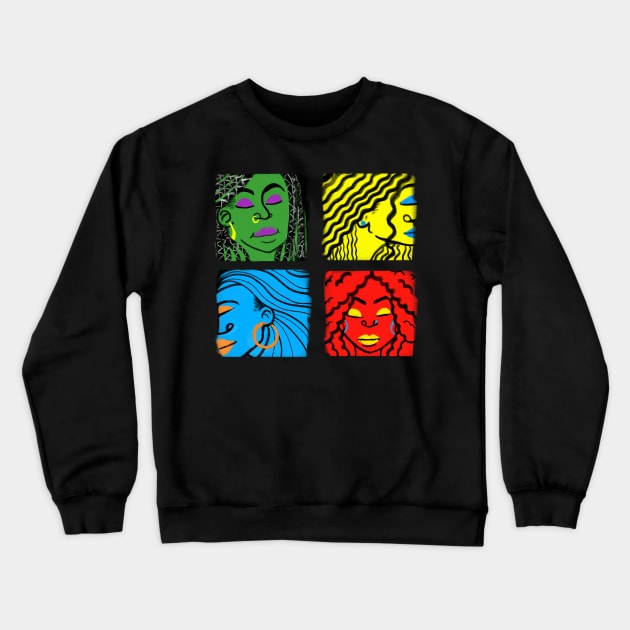 4 Sisters Crewneck Sweatshirt by ShawnRileyArt